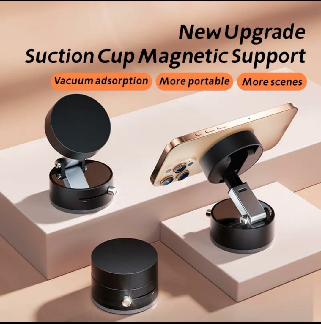 Portable Multi-Functional Vacuum Suction Mobile Phone Stand – Strong Grip, 360° Rotation, Universal Compatibility for All Smartphones